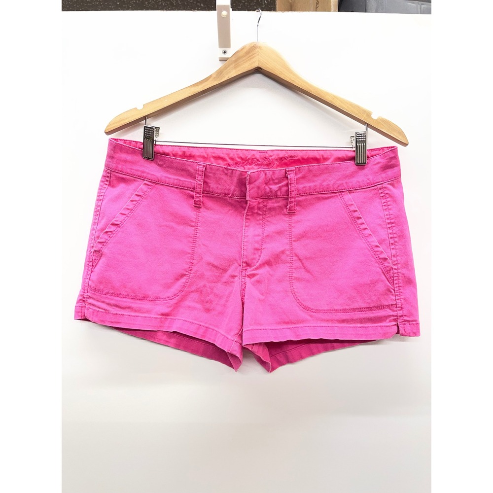 Arizona Jean Co VTG Y2K Hot Pink Chino Shorts Size 11 Low Rise Stretch Summer